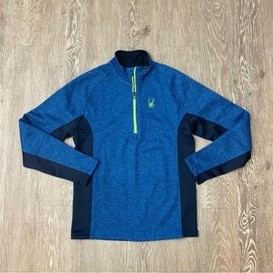 Spyder Blue and Black Performance Pullover suéter Medium NWOT